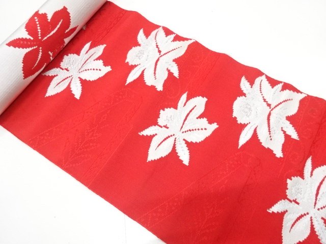 アンティーク　蘭模様織り出し　八寸帯地反物